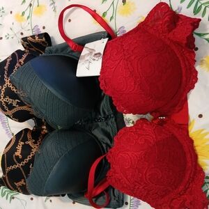 Elegant Red Lace Bra